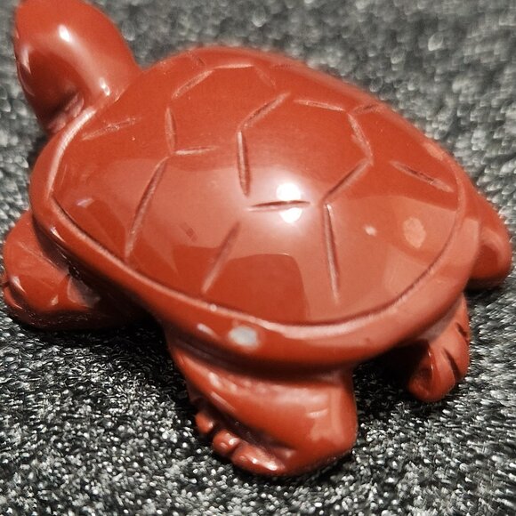 Turtle Figurine Red Stone Decorative/Collectible Small Hand Carved Vintage READ - Picture 7 of 15